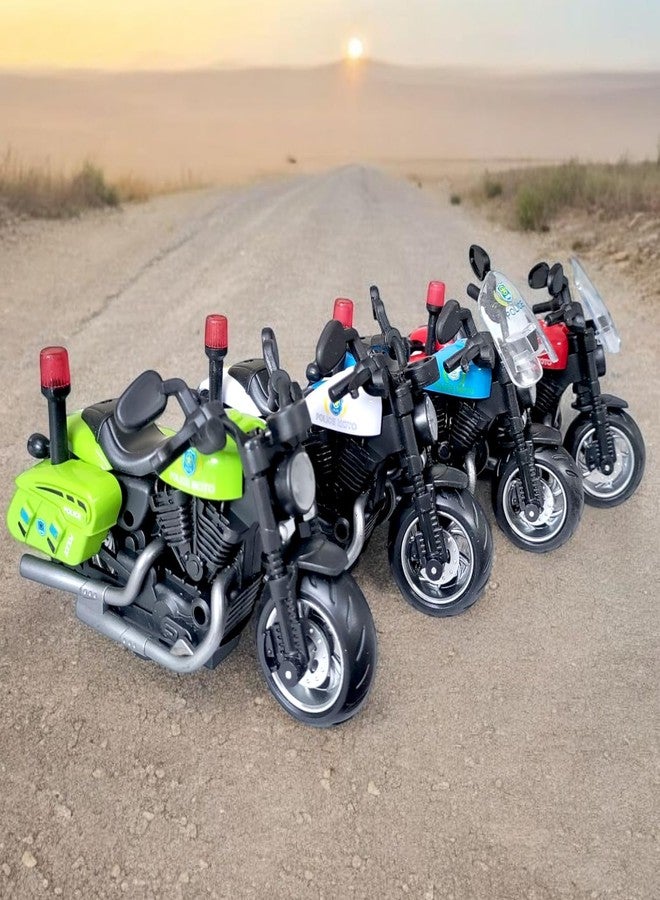 Stylbase Durable High-Density Pull Back Action Die Cast Bike Toys Friction Power Toy - Rubber Tyres, Detailed Exterior Sports Motorcycle Toy Vehicle for Kids 3+ Years (Color May Vary) - Image 4